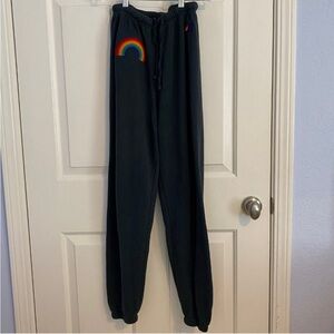 Aviator Nation rainbow embroidery sweatpants size S small